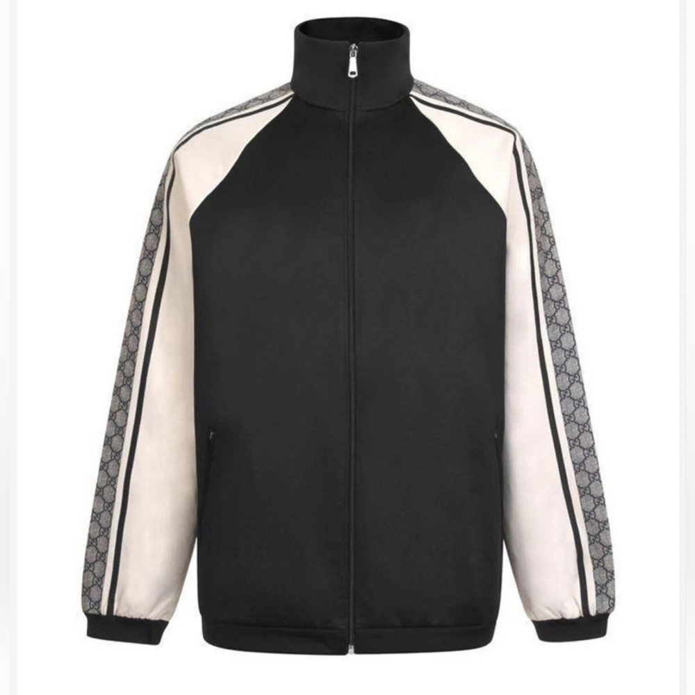 Gucci Oversized Technical Tracksuit Top Jacket in Black